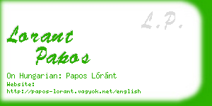 lorant papos business card