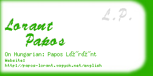 lorant papos business card